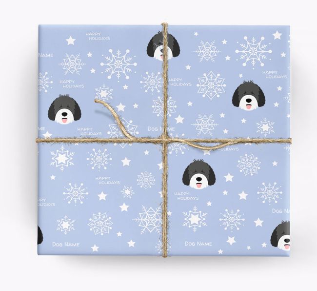 Personalised 'Happy Holidays' Christmas Wrapping Paper with your {breedFullName} Icon